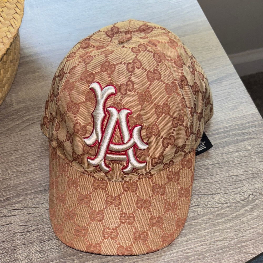 Gucci Beige and Brown Monogram Cap